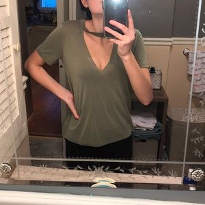 Olive green Cut T-Shirt